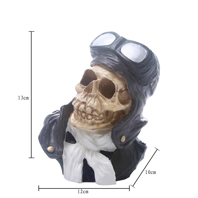 Human Skull Resin Skeleton Storage Hook Wall Mount Desk Ornament Living Room Sets Home Party Halloween Decor Accessory: Skull RH-6108