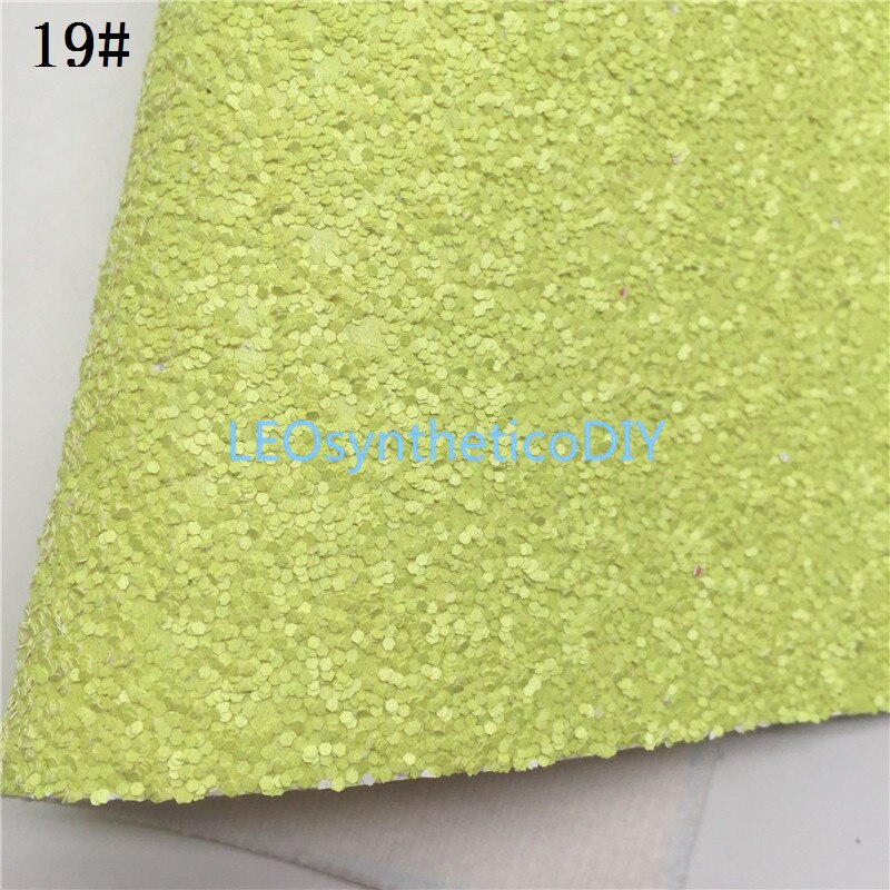 LEOsyntheticoDIY Neon Chunky Glitter Vinyl Fabric Sheet Felt Backing Synthetic Leather Faux Vinil DIY A4 SIZE R033A: 19