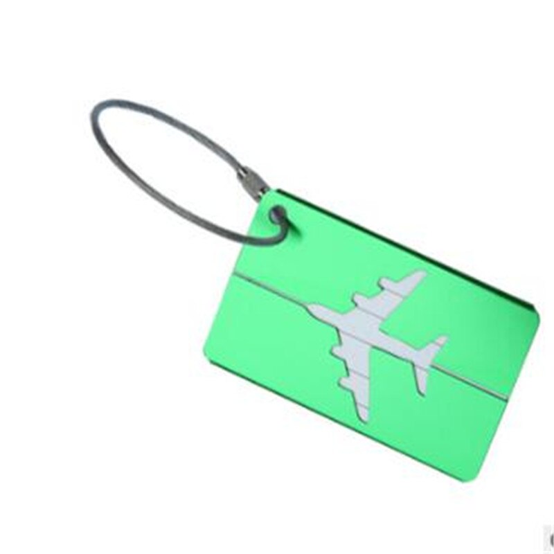 Etichette per il Bagaglio in Lega di alluminio Bagaglio Nome Tag Valigia Indirizzo Etichetta Supporto di Accessori Da Viaggio per Id Tag Bagagli: green