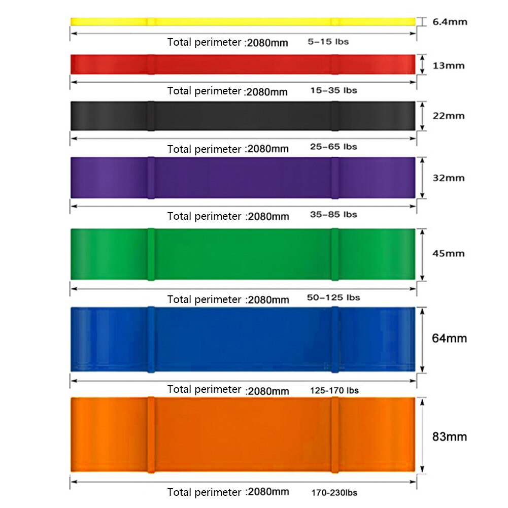 2080mm Elastic Resistance Band Exercise Expander Stretch Fitness Belt Pull Up Training Pilates Yoga Gym Home Workout Equipment