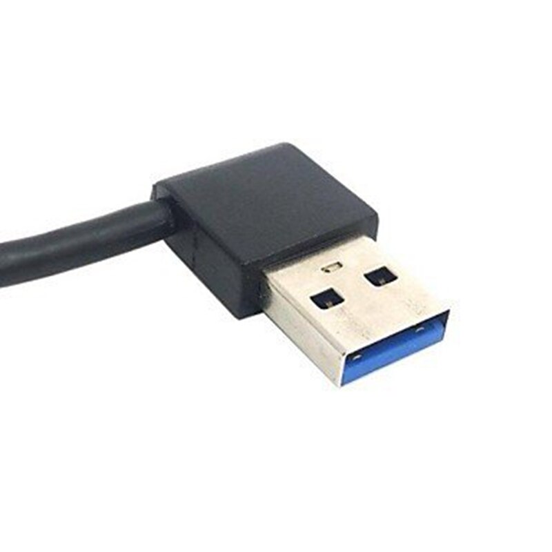 USB 3.0 Type A Male 90 Degree Left Angled to Right Angled Extension Cable Straight Connection 0.5M 1.5FT