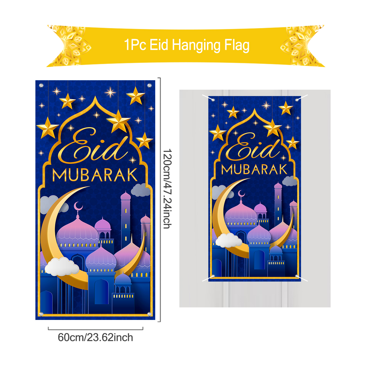 Eid Mubarak Decoration Hanging Flag Ramadan For Home Door Islamic Muslim Party Decor Ramadan Kareem Banner Eid Al-Fitr