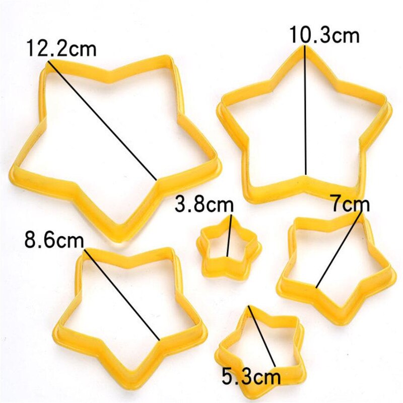 6 stk kærlighed hjerte blomst småkage udstikker stjerne fondant kage indretning værktøj form sugarcraft plast kage udstikker stempel stempel