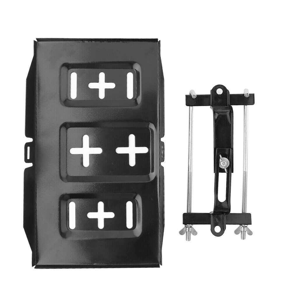 Metal Battery Tray Hold Down Clamp Car Auto Accessories Marine Boat Black Stable Recessed Slots Universal Rack Bracket Durable
