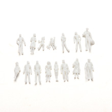 100 stks/set DIY Speelgoed Wit Model Mensen Figuur 1:100 Schaal Mini Unpainted Voor Trein Passagiers