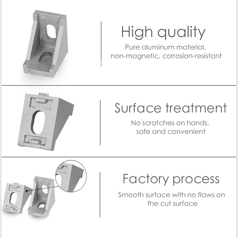 10pcs/25pcs Corner Bracket Right Angle 20 Series Aluminum Brackets for Connector Aluminium Profile CNC Router