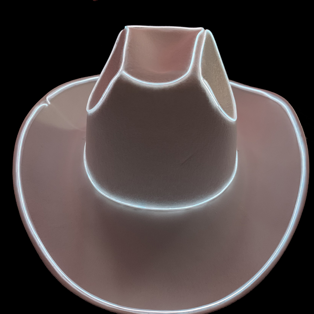 Increíble sombrero de vaquero con luz LED, sombrero de alambre intermitente, sombrero Led, luces parpadeantes, sombrero de vaquera, sombrero de novia Led, boda de Navidad