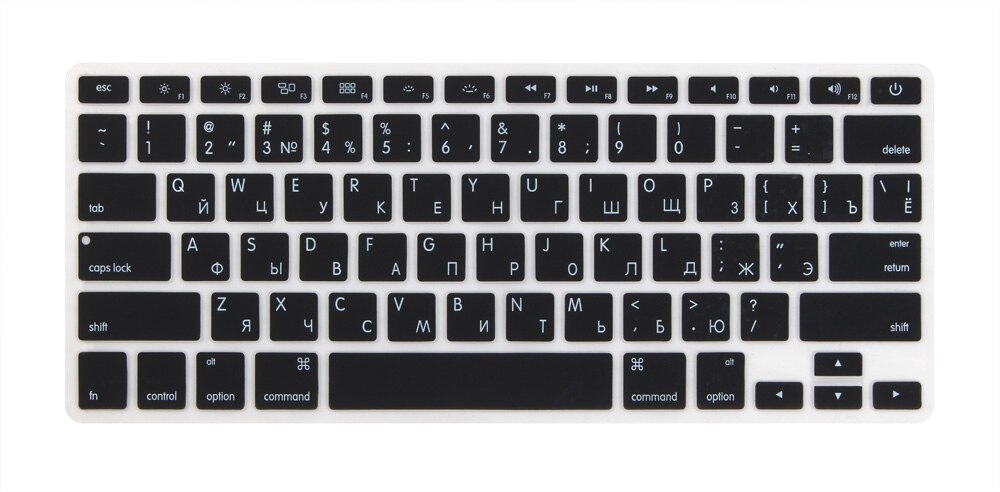 Russian US Enter Keyboard Cover for for Mid -Mid MacBook Pro 13 15 inch Retina/CD ROM A1502 A1425 A1278 A1398 A1286: Black