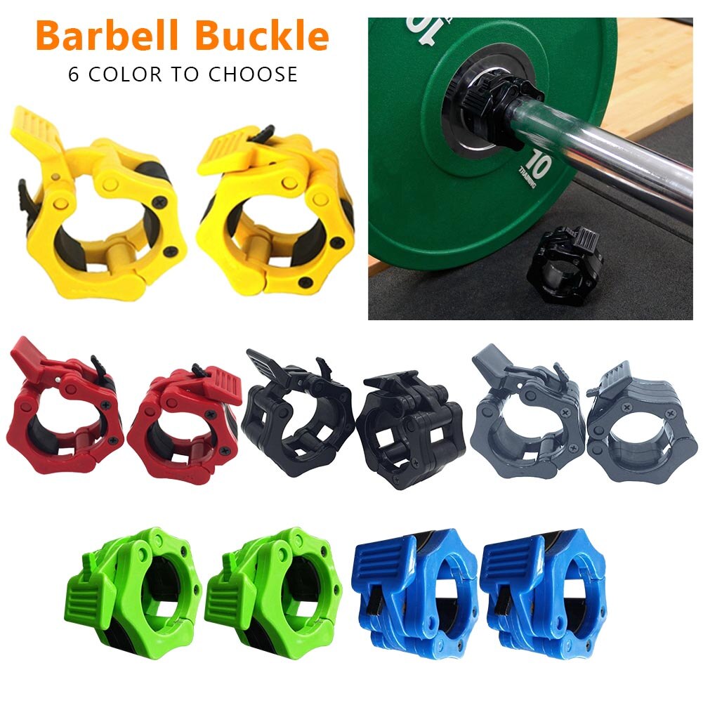 2pcs 50mm Quick Release Bodybuilding Strength Training Barbell Clamps Gym Fitness Weight Lifting Bar Collars Home
