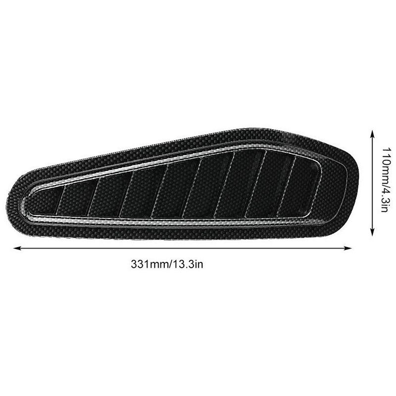 Car Air Flow Intake Cover, Car Air Flow Intake Decorative Scoop Bonnet Vent Hood Cover Universal Carbon Fiber Style Auto Car Dec