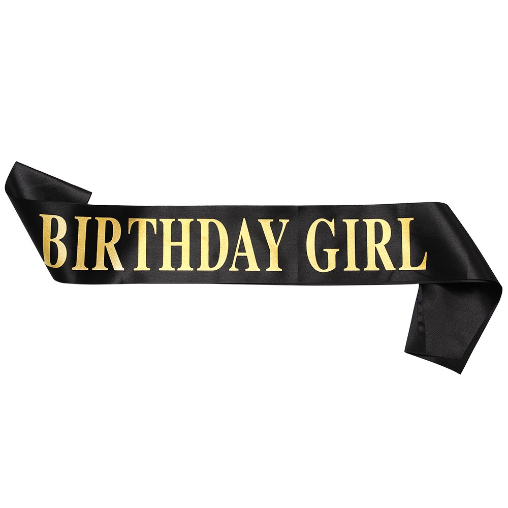 Birthday Funny Sash Rose Gold DIY Ribbon Women Party Decoration Happy 18/21/30/40/50/60 Birthday Girl Romantic Mom Favor: B-4