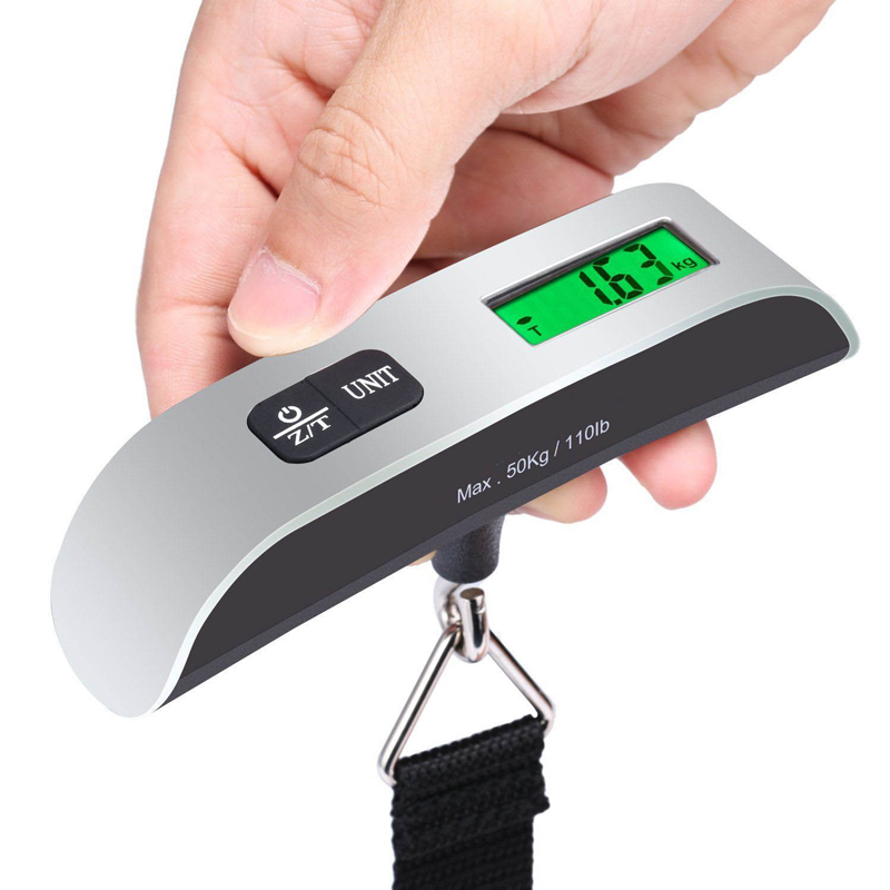 mini bilancia pesapersone digitale con manico in acciaio per bilancia da viaggio per pesca