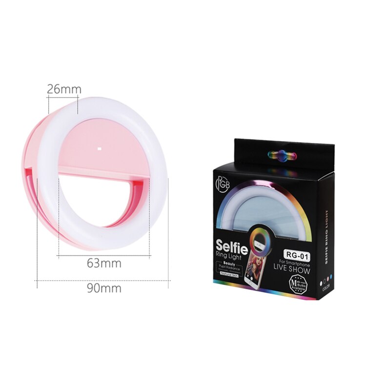 Universele Selfie Lamp Mobiele Telefoon Lens Draagbare Rgb Flash Ring 36 Leds Lichtgevende Ring Clip Light Voor Iphone 8 7 6 Plus Samsung
