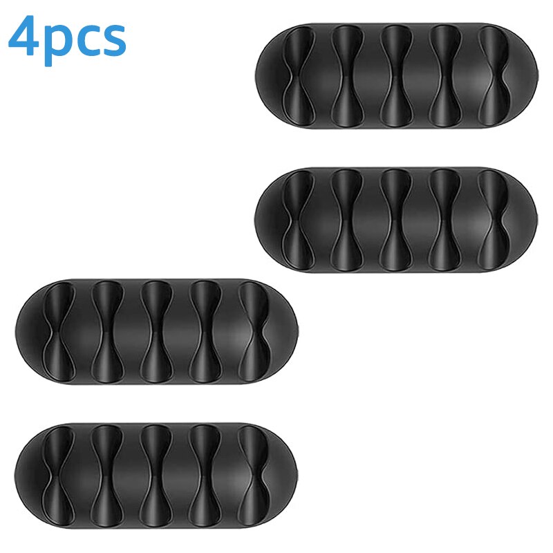 IBudim Organizer do kabli kabel silikonowy nawijacz do pulpitu kabel ścienny klipy do komputera drut klawiatura z myszką słuchawki: 5Channel-4pcs