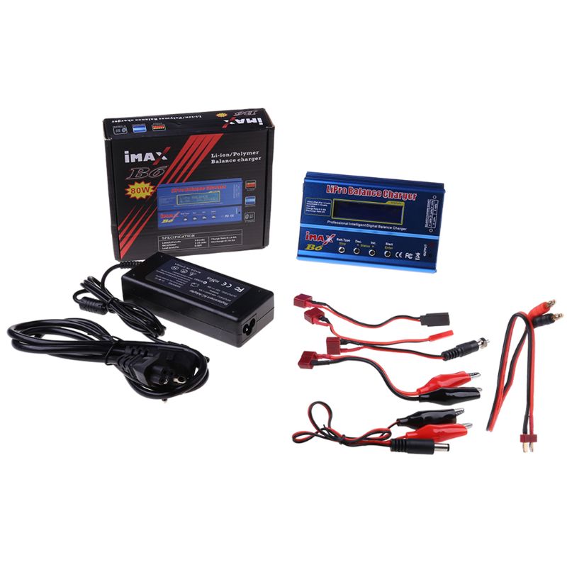 iMAX B6 80W Battery Charger Lipo NiMh Li-ion Ni-Cd Digital RC IMAX B6 Lipro Balance Charger Discharger + 15V 6A Adapter T84C