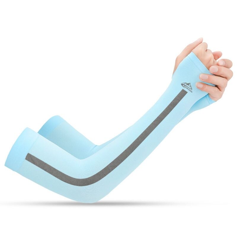 Unisex uv-bescherming met ice silk verkoelende armhoezen, upf 50 compressiehoes: 6 ee 501979- bl
