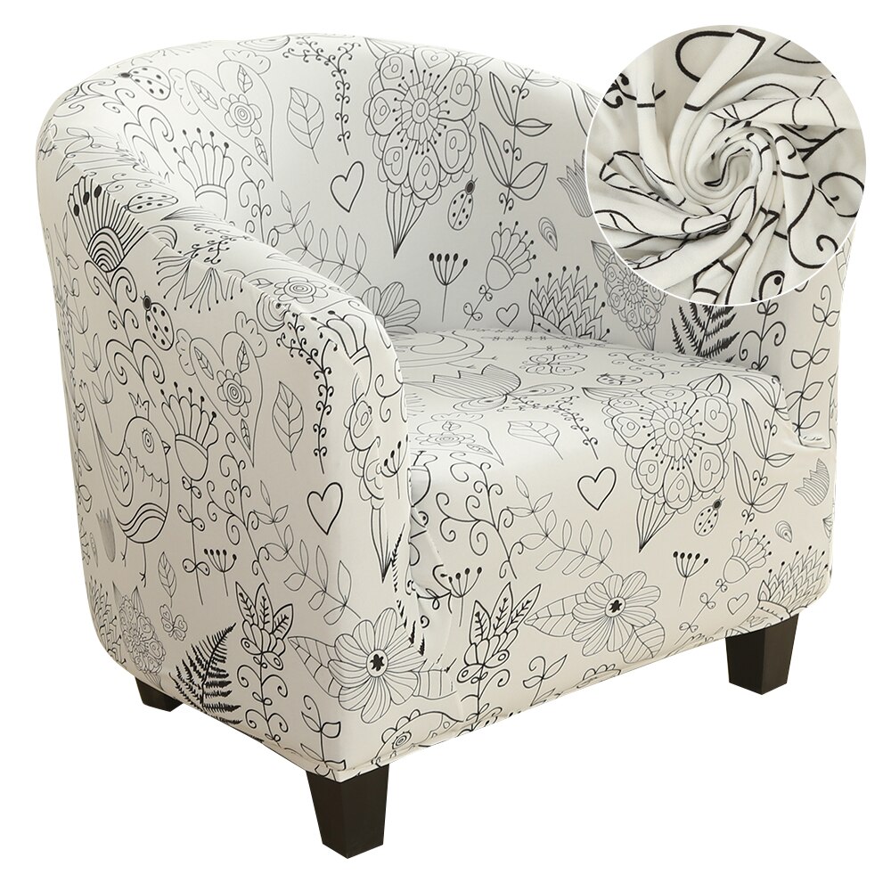 Elastisk sofa lenestol setetrekk beskytter vaskbart spandex møbler slipcover enkel å installere hjemmekaffe badekar 1 sete stoltrekk: G298813