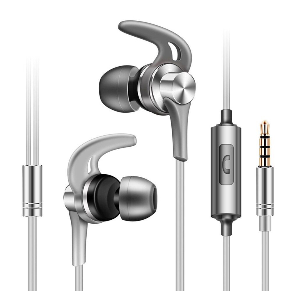 Sicneka Super Bass Sports Headphones HiFi Earphones Sweatproof Running Headset With Microphone For iphone Samsung xiaomi: j02 silver