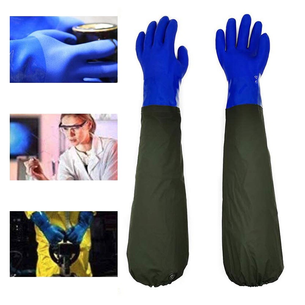 Wear-Resistant Gloves Waterproof Pvc Machinery Industry Fishery Gloves Long Sleeve Rubber Work Gloves Durable