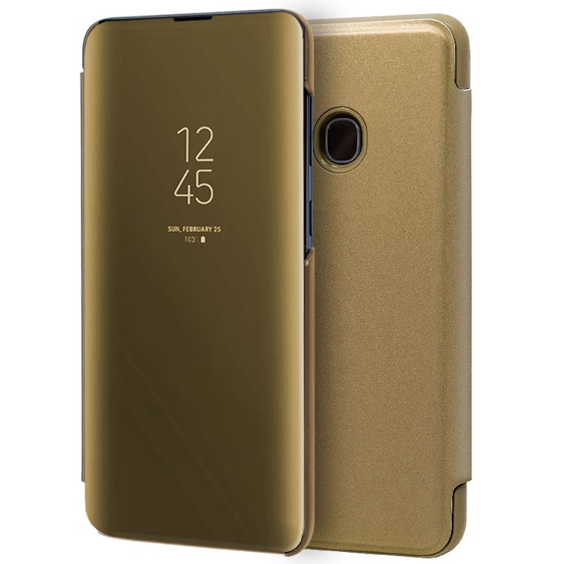 Samsung A202 Galaxy A20e Clear View Flip Cover Case Golden
