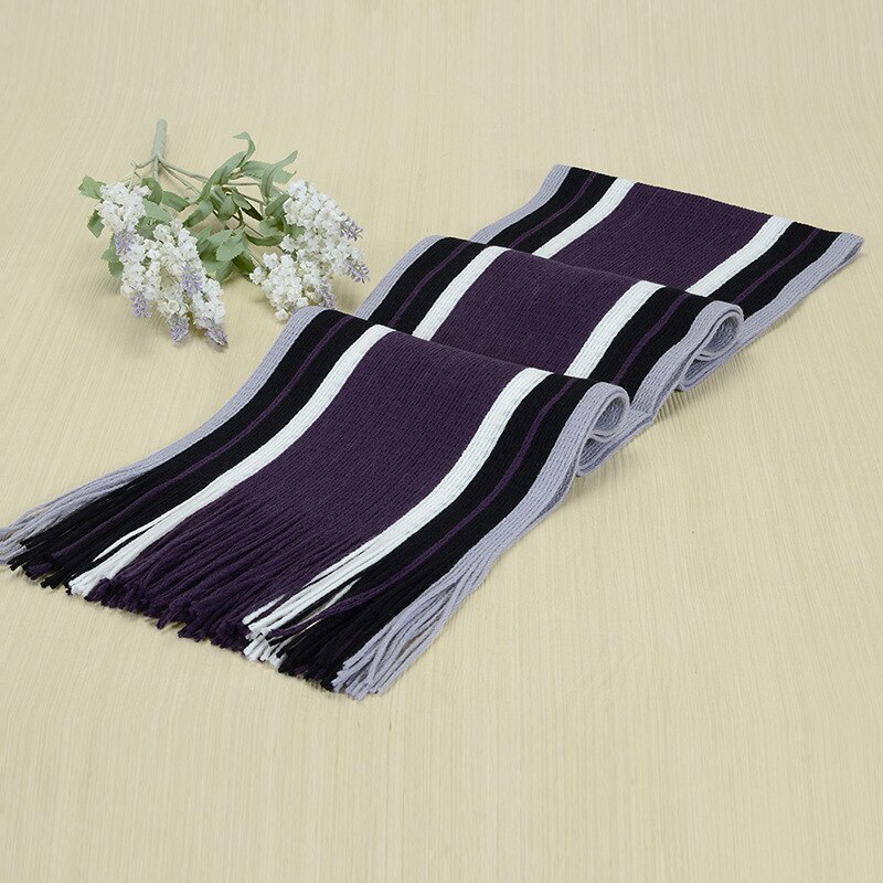 Écharpe rayée en coton pour hommes, écharpe de styliste, châle tricoté, de pour femmes et hommes, écharpe rayée avec glands, en cachemire: VIOLET