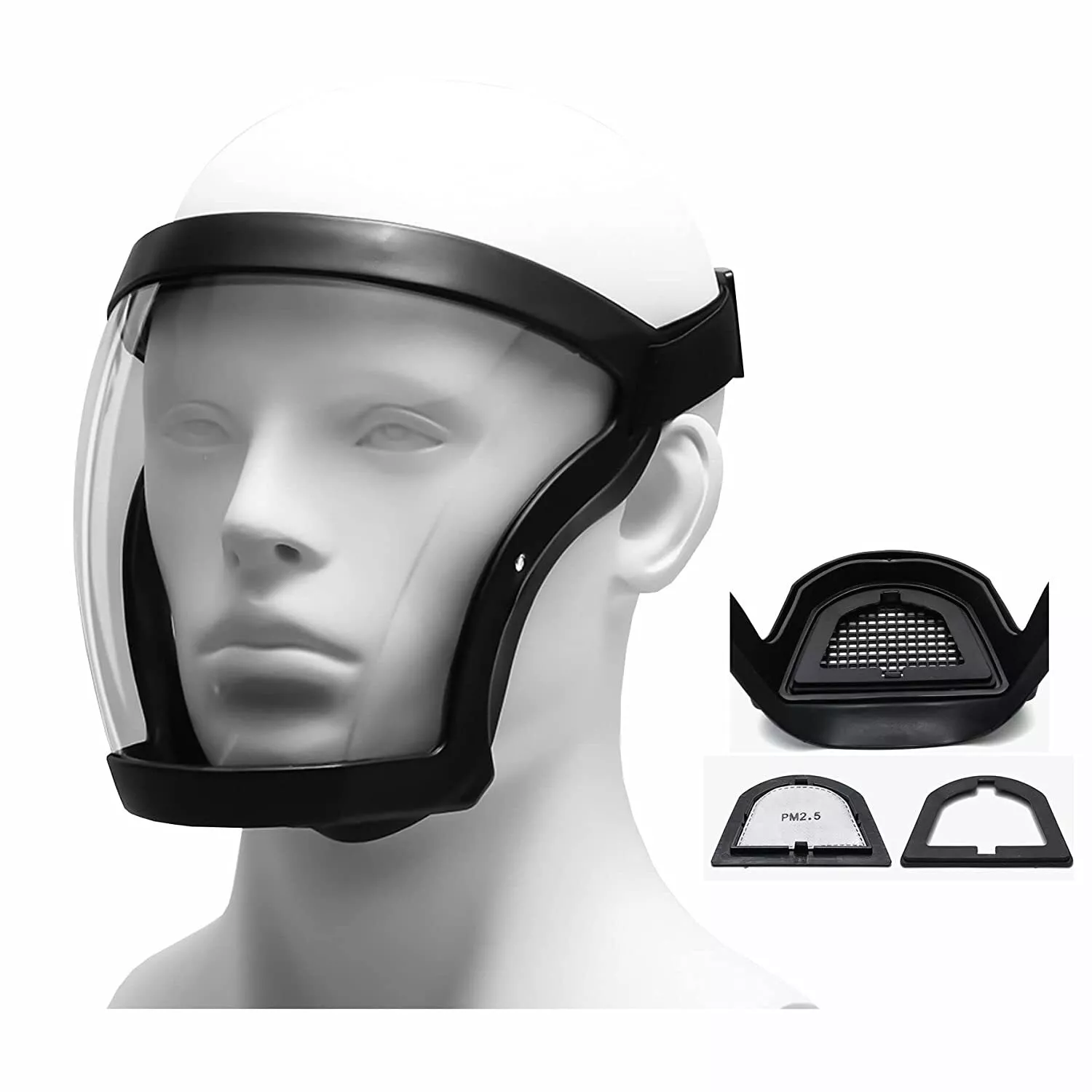 Helmask med superskydd, imfri säkerhet, transparent skydd, unisex: Default Title