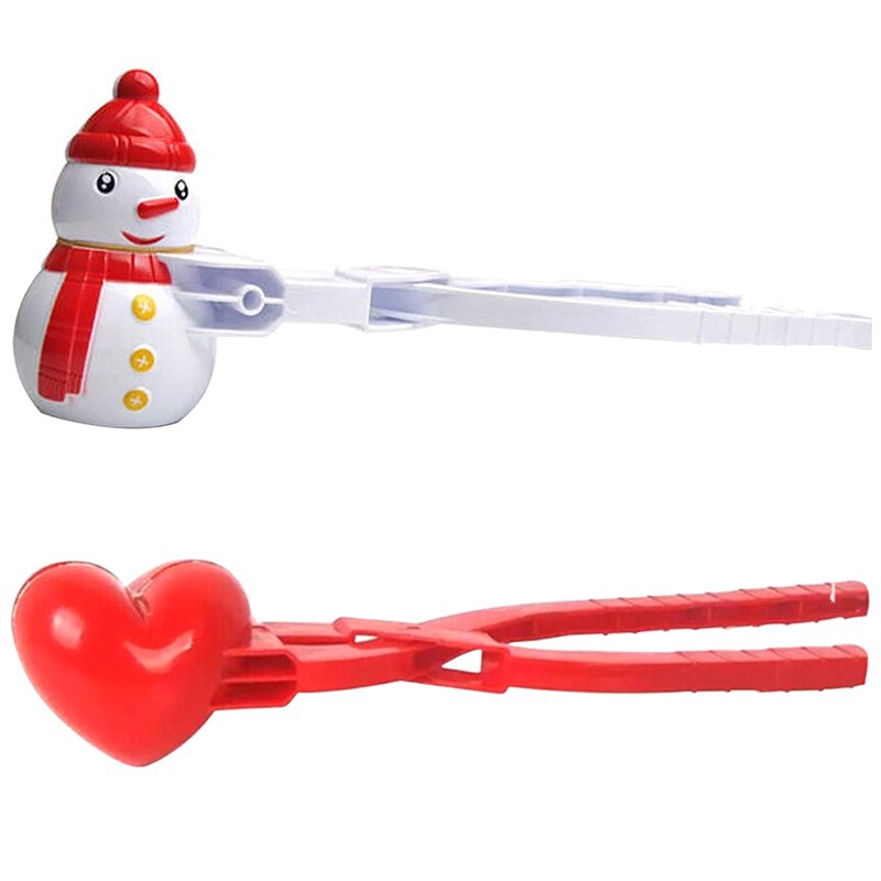 Speelgoed Sport Creatieve Sneeuw Sneeuwbal Maker Clip Maker Rode Liefde Hartvormige Sneeuw Zand Mold Tool Winter Kid Sneeuwbal maker