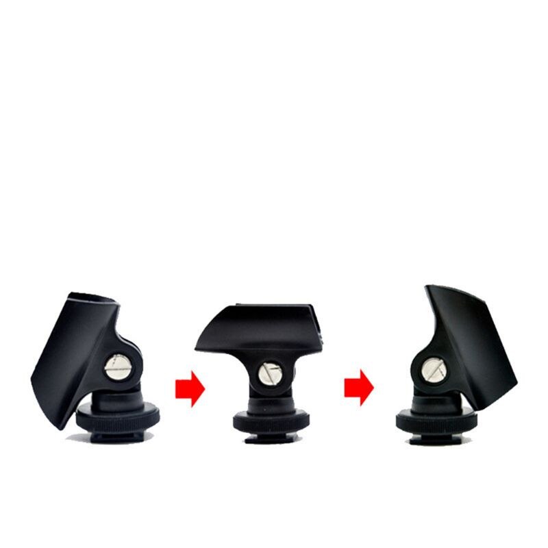 Microphone Clip Stand 19mm Plastic Mic Holder Clip with Shoe For DSLR Camera