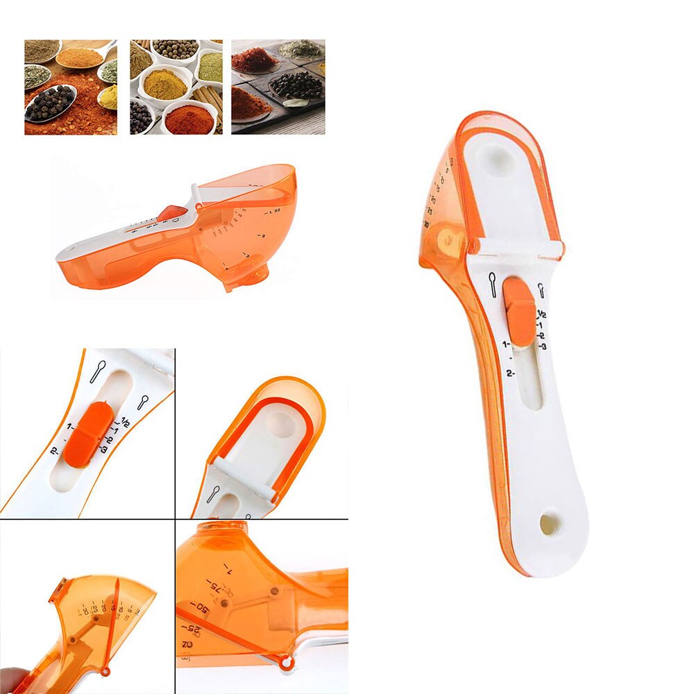 Plastic Adjust Measuring Cup Spoons Scale Scoop Kitchen Cooking Handle Baking Sugar Floor Measure Tool Baking Kitchen Gadgets