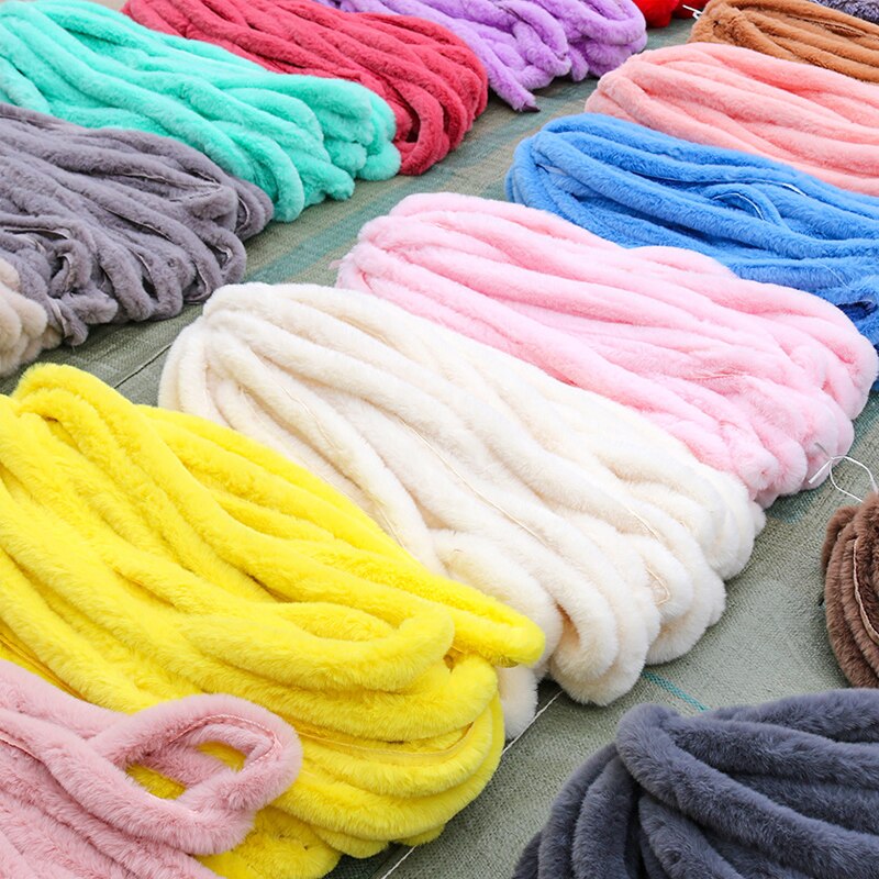1M Kunstmatige Konijnenbont Lint Tapes Diy Kleding Naaien Pluizige Bekleding Trimmen Stof Naaien Kostuum Ambachten Rand