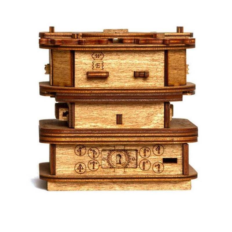 Sequential Discovery Cluebox Logic IQ Wooden Box interactive Puzzles Brain Teasers Game for Adults