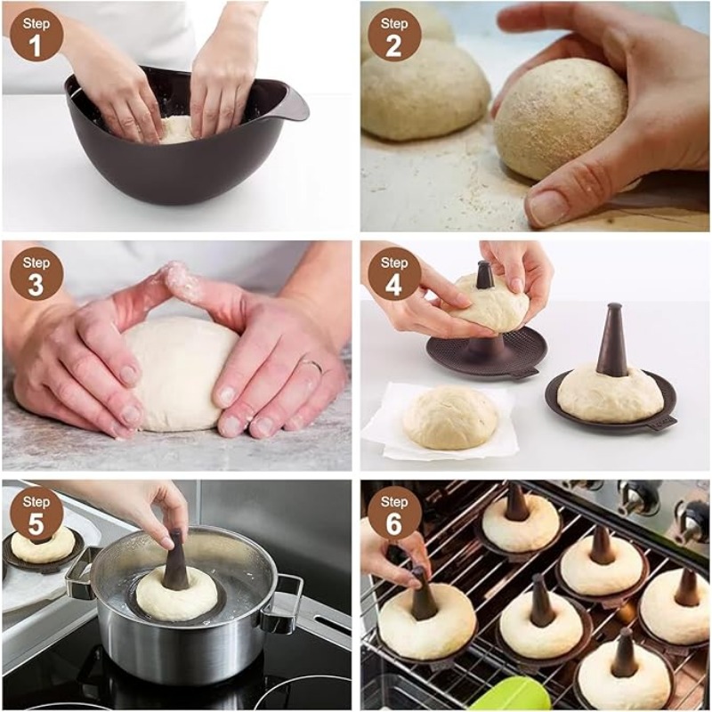 2/4/6pz Stampi per Torta Pannello Ciambella Strumento Ciambella Stampo per Cottura Ciambella Stampo in silicone Stampi per Pasticceria per Bagel e Ciambelle teglie per torte