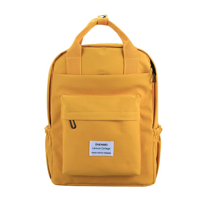 Women Backpack for Teenage Girls Summer Female Casual School Students Shoulder Bags Sweet Travel Backpacks: Yellow