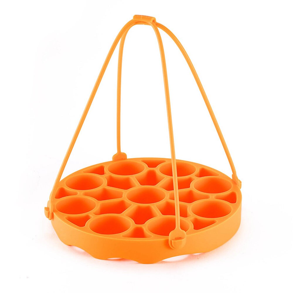 Ei Stomen Tray Stand Snelkookpan Sling Voor Instant Pot Multifunctionele Siliconen Ei Stoomboot Rack Isolatie Pad: Orange