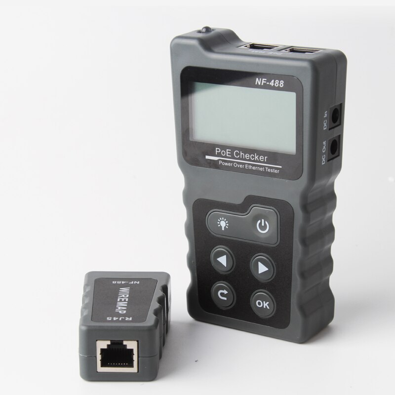 Noyafa NF-488 LCD Network Cable Tester Wire Tracker PoE Checker Inline PoE Voltage and Current Tester with Cable Tester: Default Title
