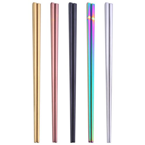 Rainbow Colorful Chopsticks Metal Chinese Stainless Steel Reusable Tableware