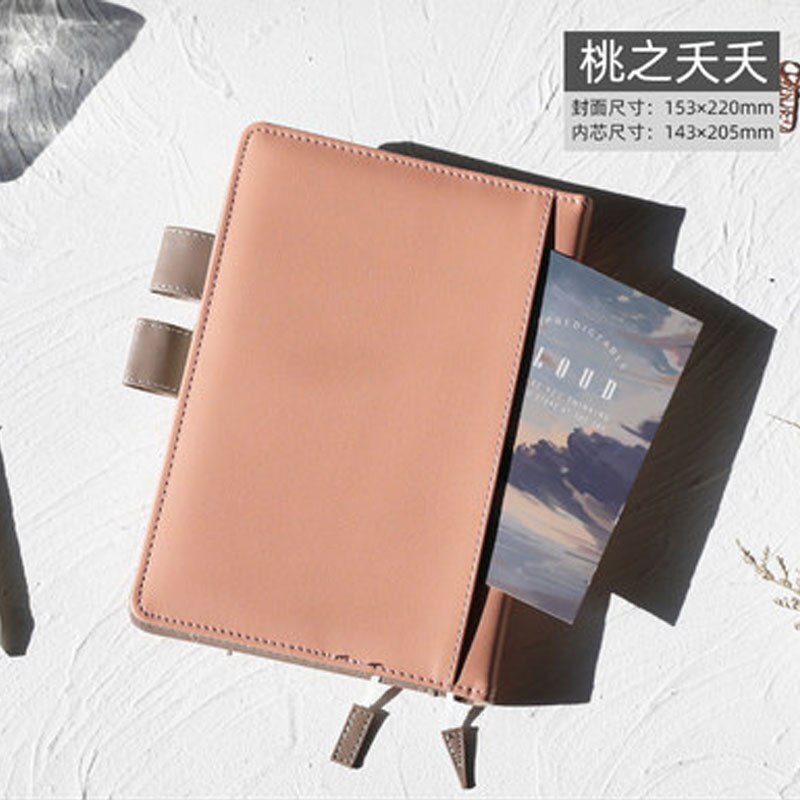 Japanese and Korean Stationery A5 Pink Planner Book PU Cover Art Notebook Shell Student Diary School Stationery: NO2 / A5 Cover