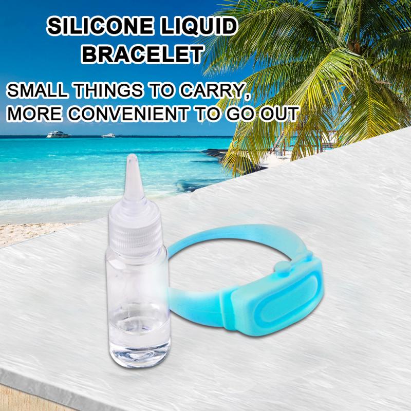 Hand Sanitizer Bracelet Dispensing Silicone Sanitizer Dispenser Bracelet Wristband Wearable Hand Pumps Disinfectant With Bottle