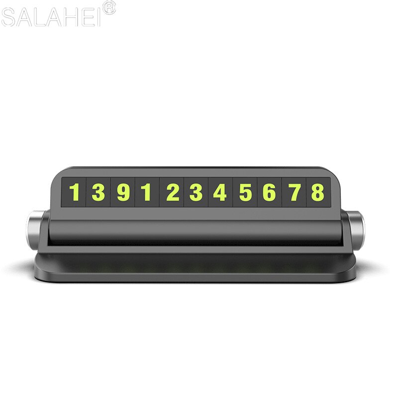 Luminous Rotating Temporary Car Parking Card Car Styling Phone Number Card Hidden Number Plate: Default Title