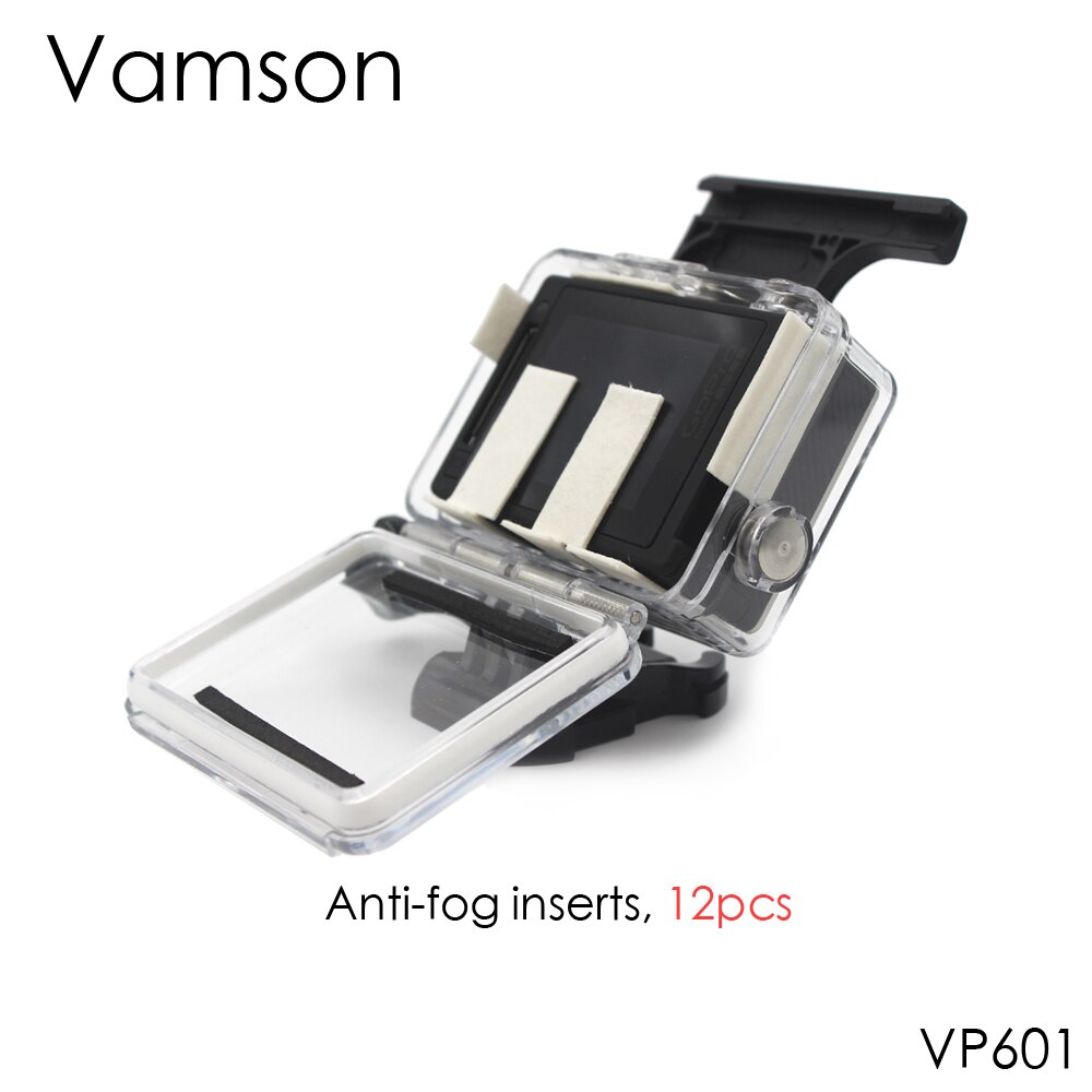 Vamson Voor Gopro Accessoires Anti-Fog Inserts 12Pcs Inbegrepen Herbruikbare Voor Gopro Hero 8 6 5 4 3 + 2 1 Voor Yi 4K Voor Sjcam VP601