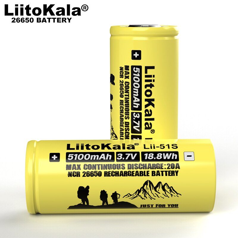 Lii-51S 26650 batterie power 20a wiederaufladbare lithium-batterie 3,7 v 5100ma taschenlampe ausrüstung batterien Power bank