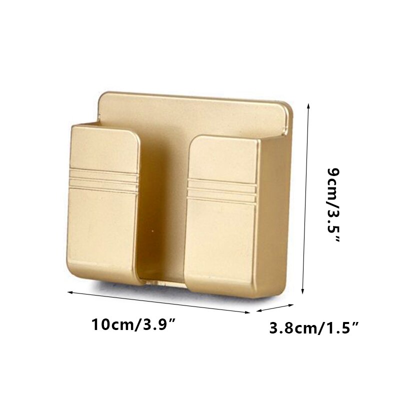 Wall Mounted Organizer Air Conditioner TV Remote Control Storage Box Mobile Phone Plug Holder Multifunction USB Charging Stand: Yellow