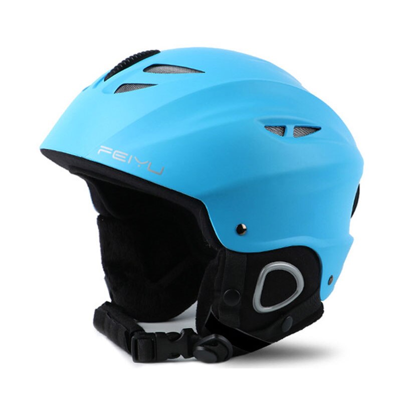 Heren dames winter in-mold skihelm sneeuwsport winddicht skihelm outdoor warm ademend skateboard snowboardhelm: Lichtblauw / Ik (56-59)
