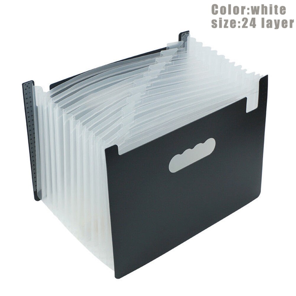 13/24 Pockets Expanding File Folder Works Accordion Office A4 Document Organizer FKU66: White 24layer