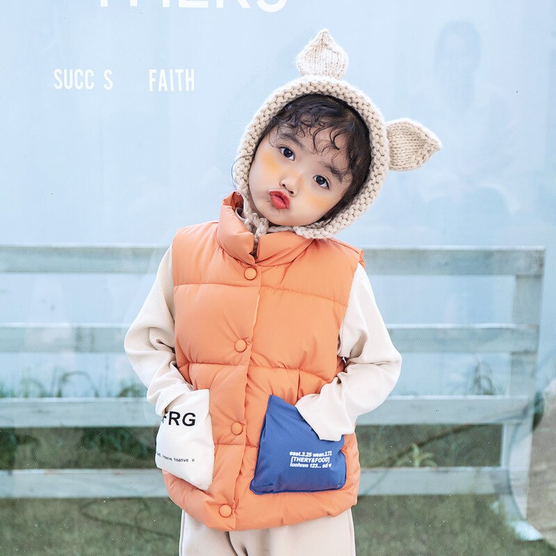 Meisjes jongens casual wintervest baby kinderen warm vest bovenkleding