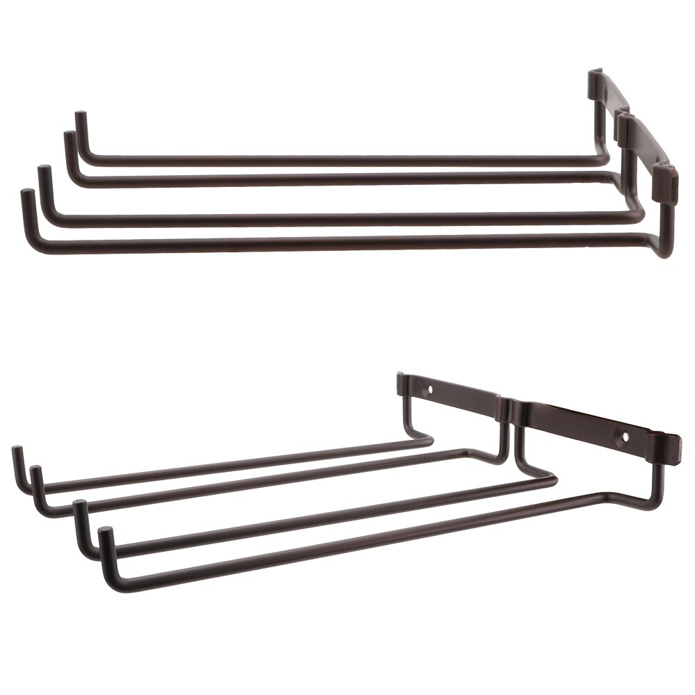 Stemware Hanging Bar Wine Rack Wall Mount Hanger Double Row Barware Accessories Home Kitchen Holder Shelf Home Storage