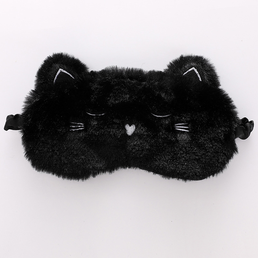 Bonita mascarilla para dormir, vendaje para ojos, cubierta con venda para los ojos de felpa, sueño para dormir para niñas y mujeres, parche ocular de noche para animales, siesta, relajación, cuidado de la salud