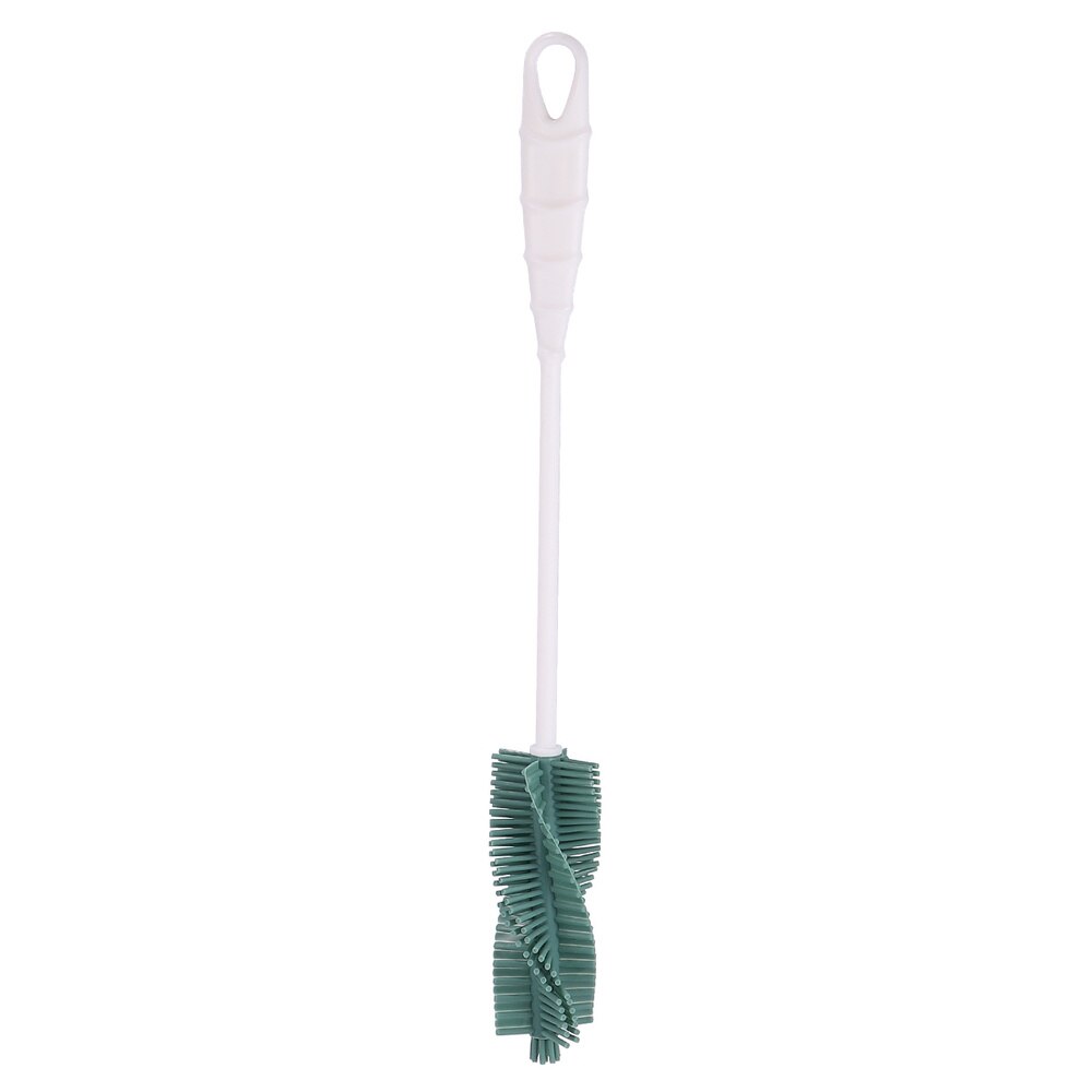 Silicone Bottle Brush Long Handle Cup Brush Glassware Cleaning Brushes Kitchen Gadget (Green)