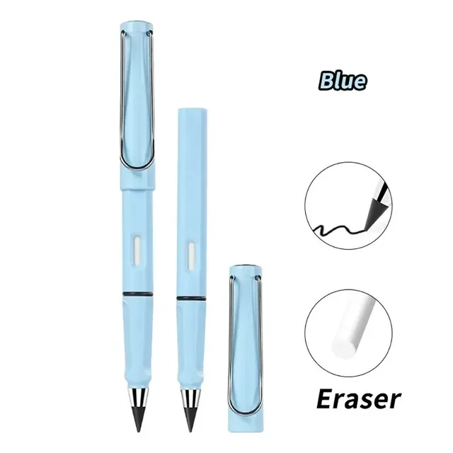 Eternal Pencil Unlimited Writing No Ink Pen Pencils for Writing Art Sketch Stationery Kawaii Pen School Supplies: Light Grey
