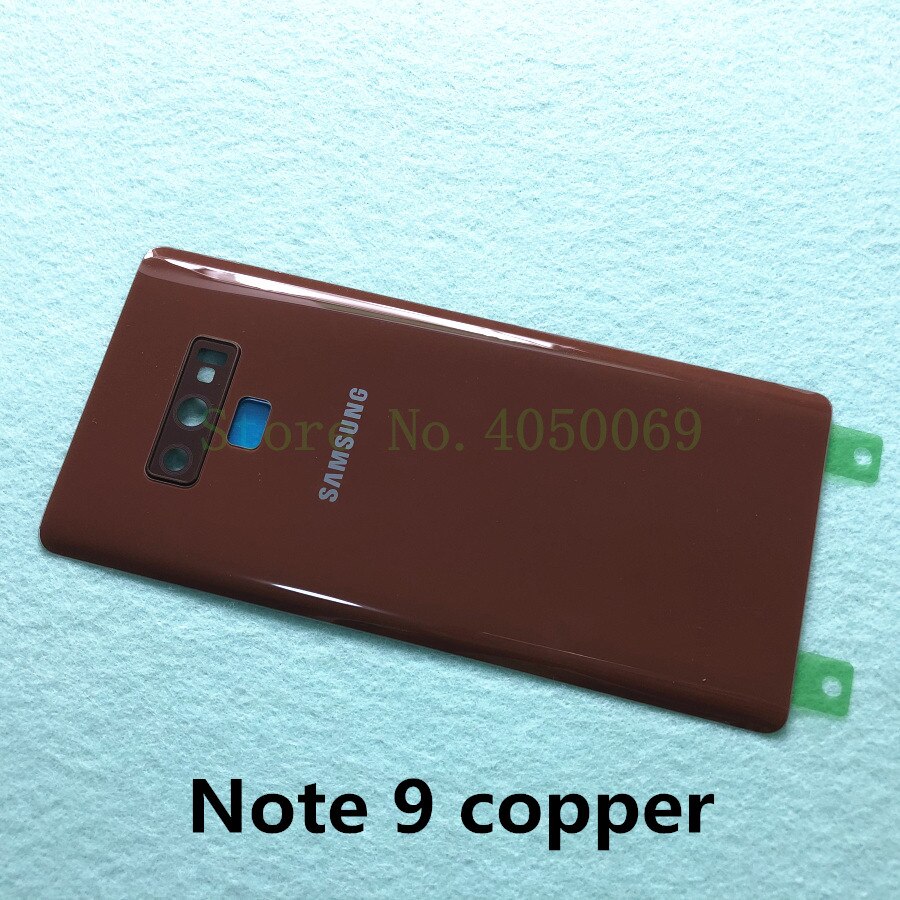 Samsung galaxy note 9 n960 sm-n960f note 8 n950 sm-n950f glass bak batterihus reparasjonsdeksel bakdør koffert erstatning: Note 9 kobber